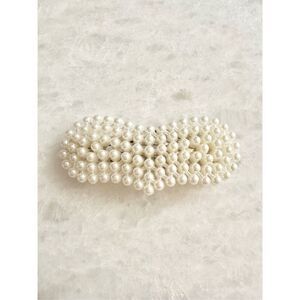 Faux pearl heart hair clip